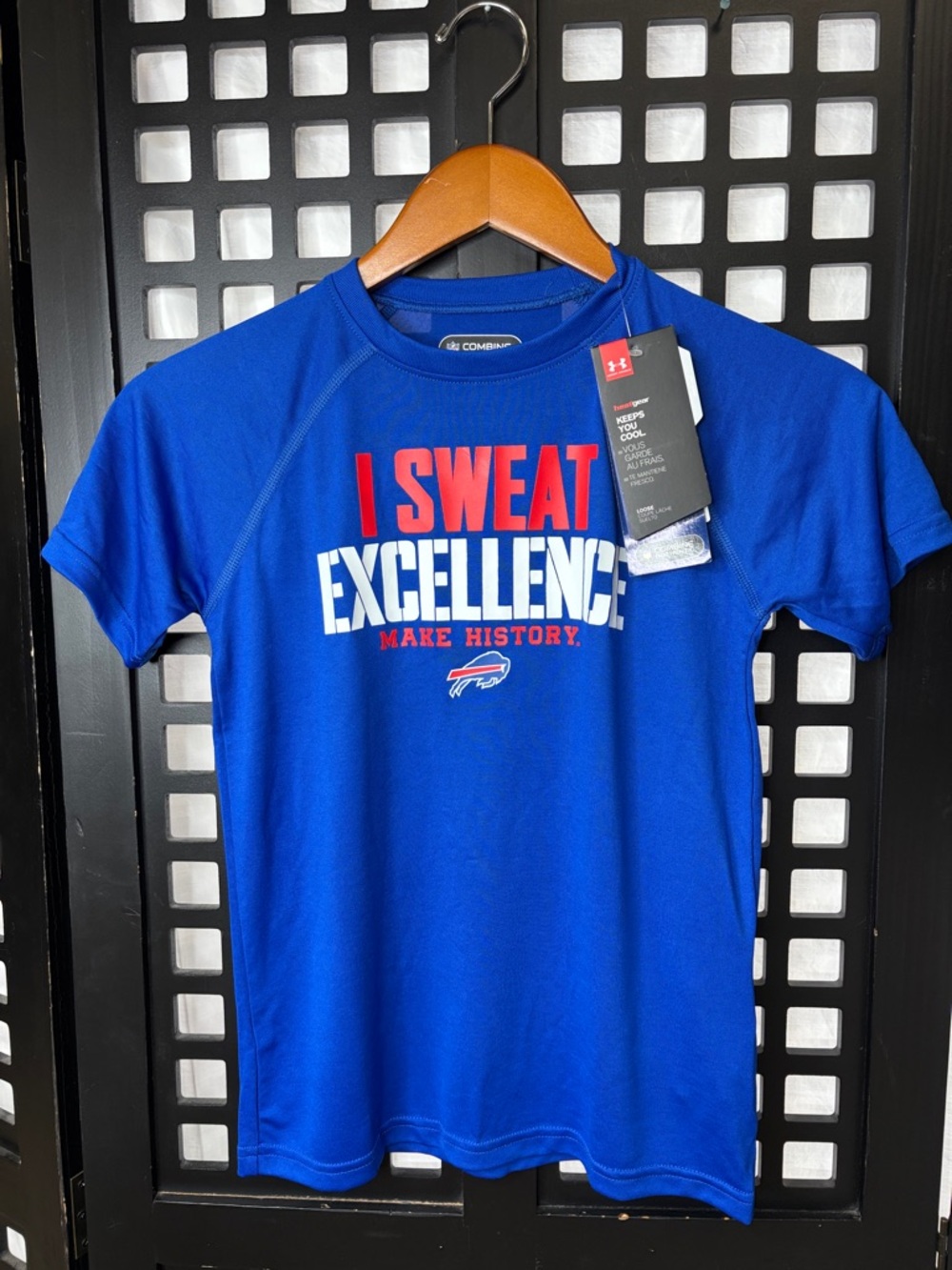 đź’™ Under Armour Buffalo Bills Youth Small Tee Blue NWT Combine Authentic đź’™ - Picture 1 of 16